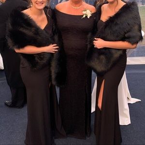 Black Faux Fur Shawl